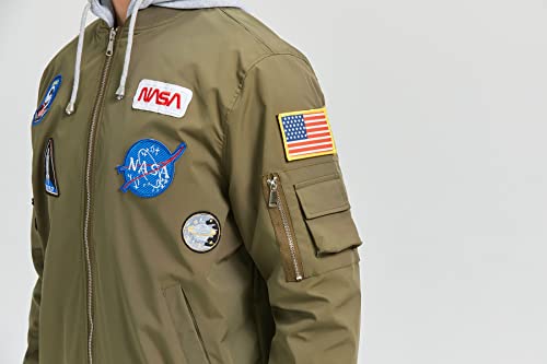 FROIBHATG Casual jackets, Men Biker Bomber Jacket, NASA MA-1 Military Flight Jacket Light Air Force Moto Street Coat