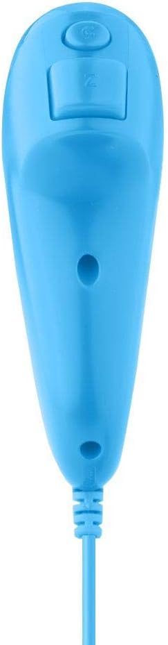 Nunchuk Nunchuck Controller Remote Video Game Handle Gamepad Curved for Nintendo Wii(Blue)