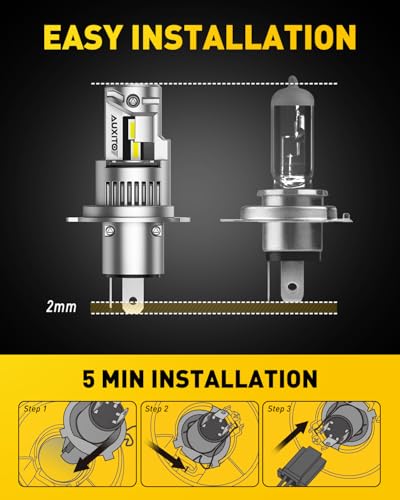 Image of AUXITO H4 Fog Light Bulb, 900% Brightness, CSP LED Chips Fog Lamps Replacement, Play and Plug, Pack of 2