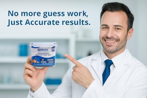 BIONIX Freshwater Master Test Kit (200 Test) | ph Ammonia Nitrite & Nitrate Test kit for Aquarium.