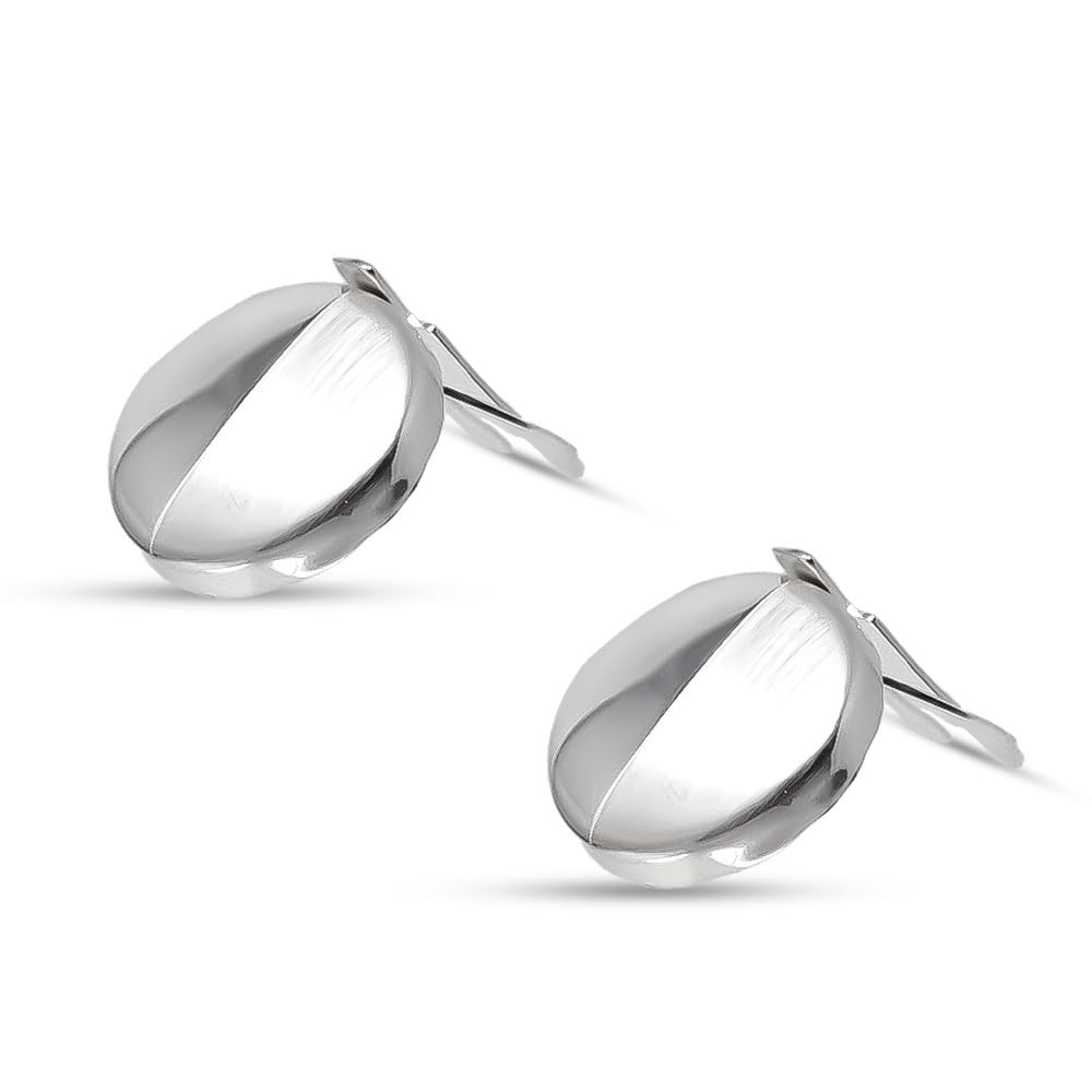 Copribottoni rotondi da uomo in argento sterling 925 da 16 mm. gemelli lucidi combinati opachi