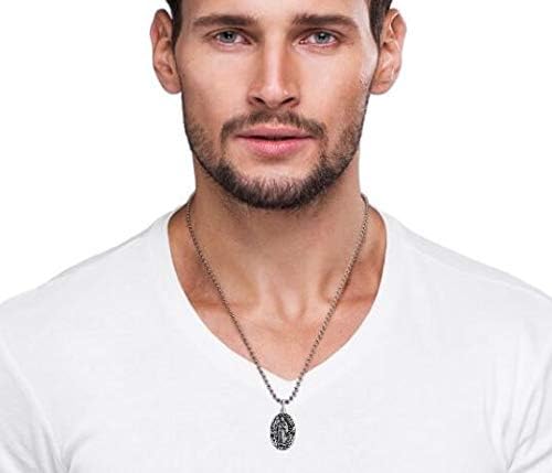 Miniatura 7 de Medalla religiosa ovalada cristiana tradicional Nuestra Señora de Guadalupe Católica Virgen María Collar con colgante CZ Halo Collar para mujer