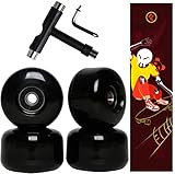 FREEDARE Skateboard Wheels with Bearings 54mm Wheels Skateboard Tool Multifunctional T Tool Skateboard Grip Tape Set