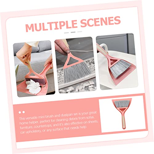 FOMIYES 1 Set Broom Dustpan Set Broom and Dustpan Desktop Cleaning Supplies Mini Dustpan Household Cleaning Brush Mini Broom
