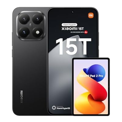 Xiaomi 15T - Smartphone de 12+256GB  Lentes óptica Leica Summilux  Pantalla Eye Care de 6 83" 120 Hz  HyperCharge de 67W  Cargador no Incluido  Negro  Versión ES  + REDMI Pad 2 Pro