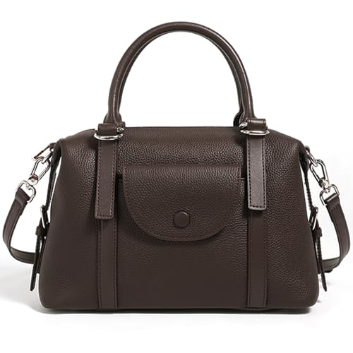 Handbags for Women, Genuine Leather Crossbody Bag Top Handle Bag with Adjustable Detachable Strap