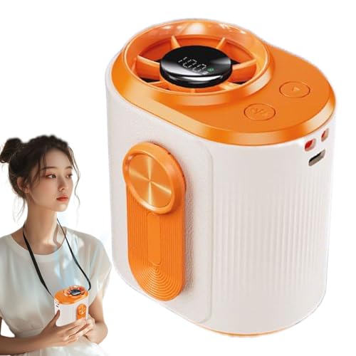 Jubilofex Ventilador portátil, ventiladores personales, Ventilador de enfriamiento portátil, Dispositivo de ventilación ajustable de varios niveles, pantalla digital LED, pequeño refrigerador para