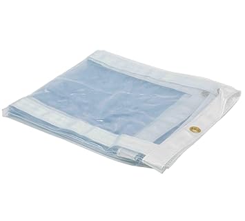 Mytee Products 8' x 12' Clear Vinyl Tarp, 22oz Vinyl, Fire Retardant, UV Resistant