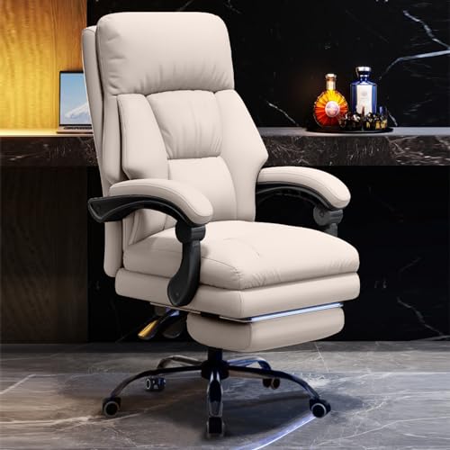 HDHNBA Office Chair with Leg Rest Executive Desk Chairs with Wheels High Back Computer Gaming Chairs Adjustable Reclining Ergonomic Work Chair for Home Office