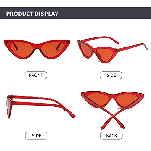 Image of Retro Vintage Narrow Cat Eye Sunglasses for Women Clout Goggles Plastic Frame