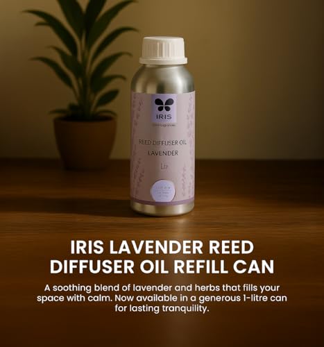 Image of IRIS Lavender Reed Diffuser Oil Refill | 1 Litre | Relaxing & Calming Home Fragrance Oil | Long-Lasting Reed Diffuser Refill for Home, Office & Commercial Spaces