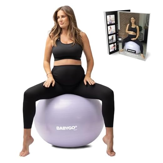 BABYGO Pelota de parto – Juego de pelota y libro de ejercicios para embarazo, yoga y ejercicio, para trimestre, fisioterapia de maternidad, plan de nacimiento y recuperación incluido, antiexplosión