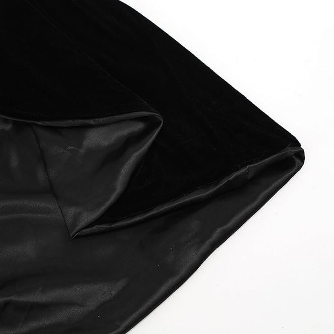 Adult Wizard Robe Warlock Cloak Costume with Sleeves Satin Robe with Hood Halloween3