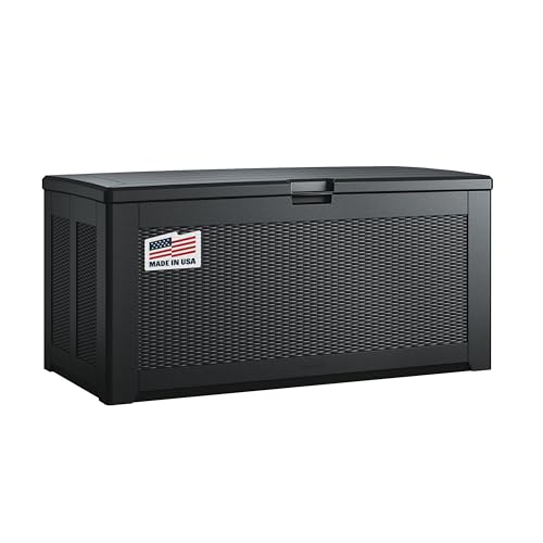 Image of Rubbermaid Extra Large Resin Outdoor Storage Deck Box (134 Gal), Weather Resistant, Black, Deck Organization for Home /Backyard /Pool Chemicals /Toys /Garden Tools /Porch /Patio Cushions