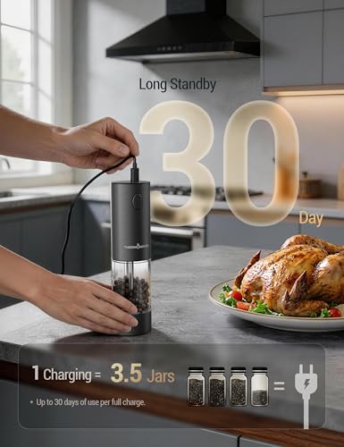 Image of ThermoMaven Electric Salt and Pepper Grinder Set with 110ML Large Capacity