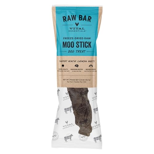 Vital Essentials Freeze-Dried Raw Moo Stick Dog Treat & Natural Chew, 1-Pack | Single Ingredient Dog Treat for Medium Chewers | Made in USA