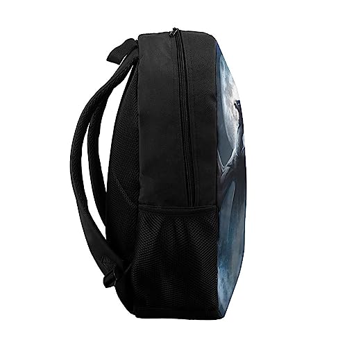 Mochila escolar de dragón con gran capacidad de 17 pulgadas para libros y viaje 7