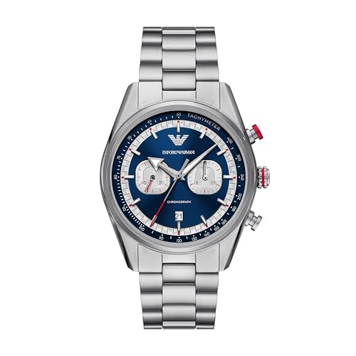 Chronographe Armani AR11676 montre homme argentée en acier pour un cadeau idéal
