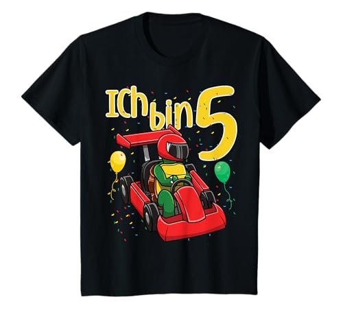 Fünfter 5. Geburtstag Schildkröte Go-Kart Ich Bin Fünf 5 T-Shirt