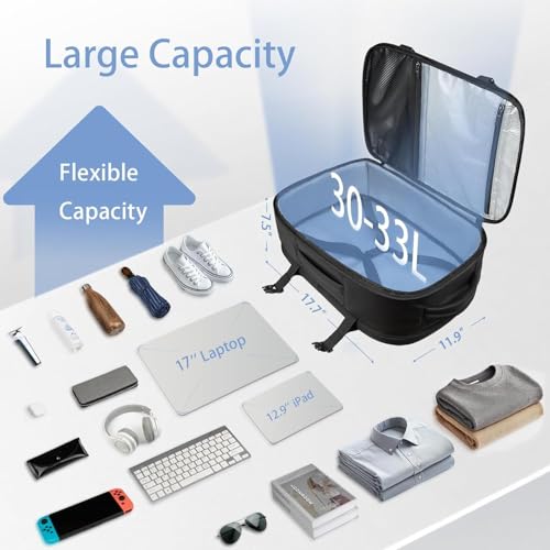 hk Travel Backpack Carry on Flight Approved, Large Business Laptop Backpack 17 Inch Water-resistant Luggage Backpacks Personal Item Weekender Bag for Men Women2