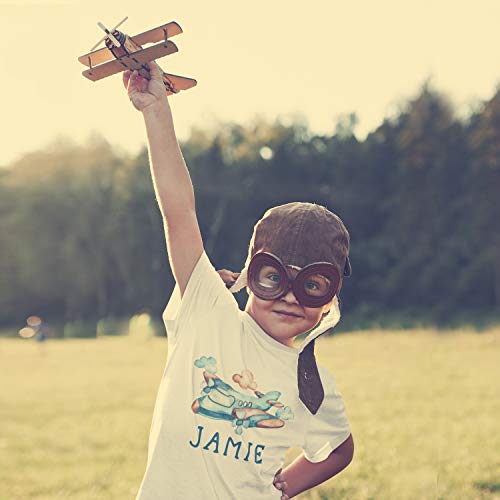 Personalized Airplane Baby Boy Bodysuit or Toddler T-Shirt with Customized Name2