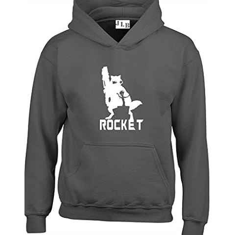 JLB Print Rocket The Racoon Baby Groot Silhouettes Super Hero Movie & Comic Book Fan Premium Quality Unisex Hoodies for Men, Women and Teens Charcoal Cover