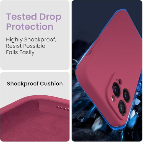 Image of DIZORO Square Microfiber Candy Case Compatible for iPhone 16 Pro Max Shockproof Slim Back Cover Liquid Silicone Case - Hibiscus