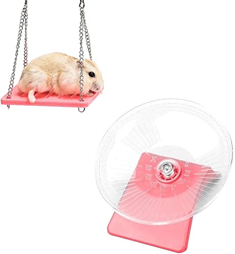 HAMILEDYI Flying Saucer Hamster Wheel,Collocation Exercise Toys Running Swing Improve Athletic Ability for Hamster…