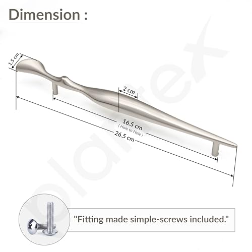 Image of Plantex Cabinet Handle /Kitchen Cabinet Door Handle /Wardrobe /160 mm Cupboard Handle /Door Pull-Push Handle for Home /Office - Pack of 2 (Satin)