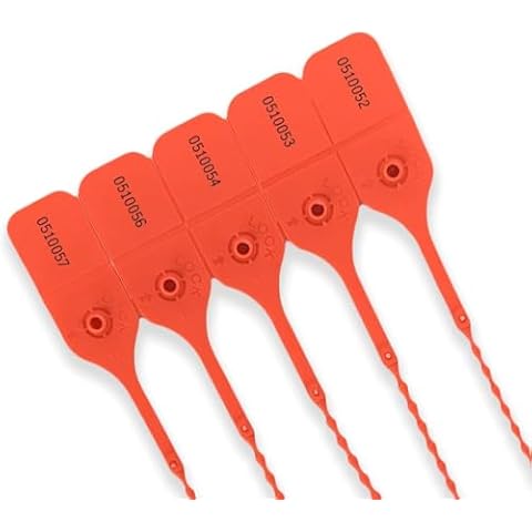 100 X Red Security Tags with Numbering Cover