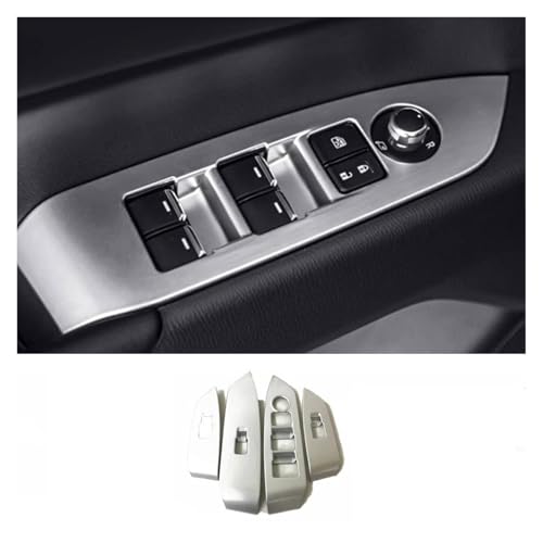 NXHADAZ LHD RHD マツダ CX-5 CX5 KF 2017-2023 対応 ABS カーボンファイバー ウィンドウリフトスイッチカバートリム アームレストフレーム内側(LHD ABS chrome)