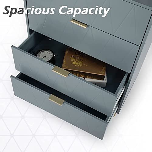 image for UEV 4 Drawer Dresser,Chest of Drawers,Wooden Dresser with 4 Metal Legs