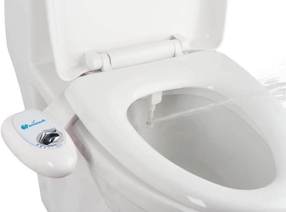Single Nozzle Self-Cleaning Bidet, Non-Electric Mechanical Fresh Water Spray Toilet Seat Attachment