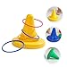 CVUTOVO 1 Set Single Leg Stool with Toss Rings Portable Physical Training for Early Education Games and Skill Development Activities