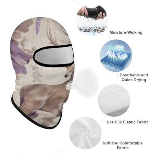 Balaclava Face Mask for Men Women Deer Birds with Flowers Full Mask for Outdoor Sport Cycling Fishing Cap miniatura 3