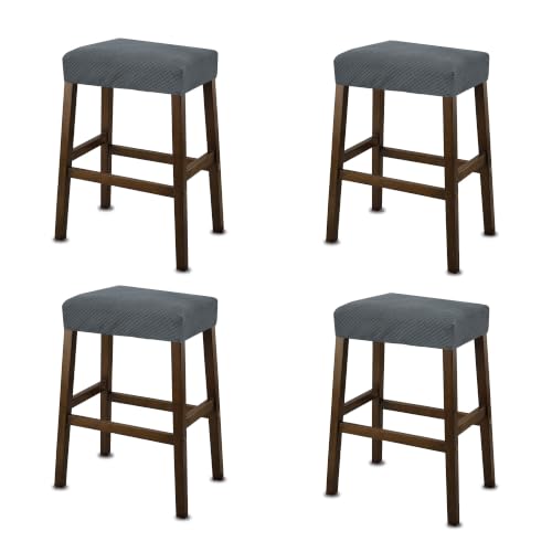 Image of NeColorLife Rectangle Bar Stool Covers Waterproof,Light Gray,4 Pack
