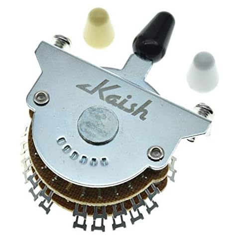 KAISH Guitar 5-way Super Switch Pickup Selector Super 4-Pole Double Wafer for Strat/Tele Guitars with Black/Ivory/White Tip Cover