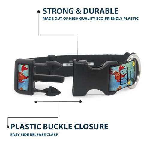 Collar de plástico Clip resistente Buckle-Down ajustable con escena de Ariel 5