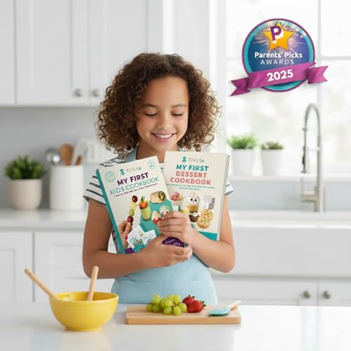 Tovla Jr. My First Visual Cooking System for Kids Ages 4 to 8 | 2 Book Set for Real Cooking and Baking | Step by Step Picture Recipes with Healthy Swaps | Montessori Inspired Gift - Image 5