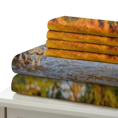 Housse de couette crocodile fermeture éclair parure lit microfibre douce