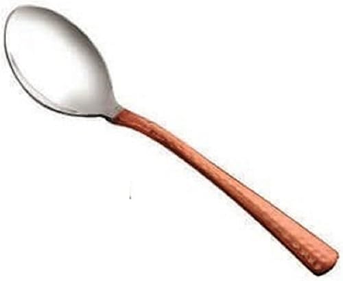 Miniatura 2 de Juego de 6 cucharas para servir de 6 pulgadas con mango de cobre martillo, cucharas para vajilla, herramientas de cocina de cobre antideslizantes