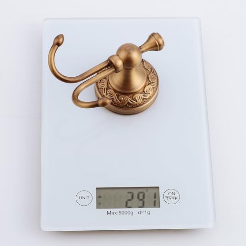 Image of Wall Mounted Bathroom Robe Hook, Towel Hanger Antique Brass Pattern Carving,Brushed Bronze