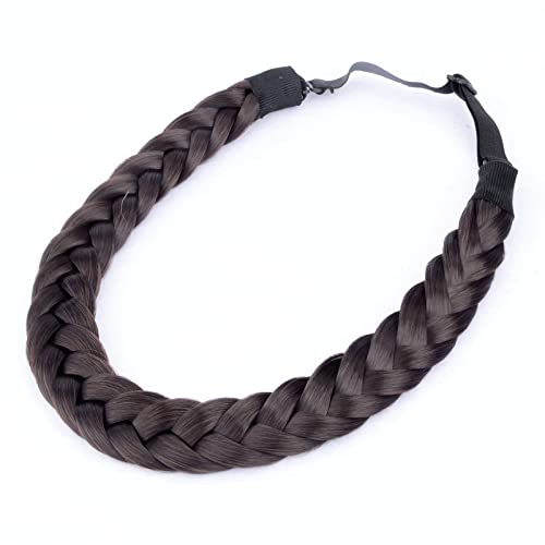 Gledola Diadema de cabello sintético de dos hebras para mujer, diseño de trenza, de aspecto natural (marrón morena)