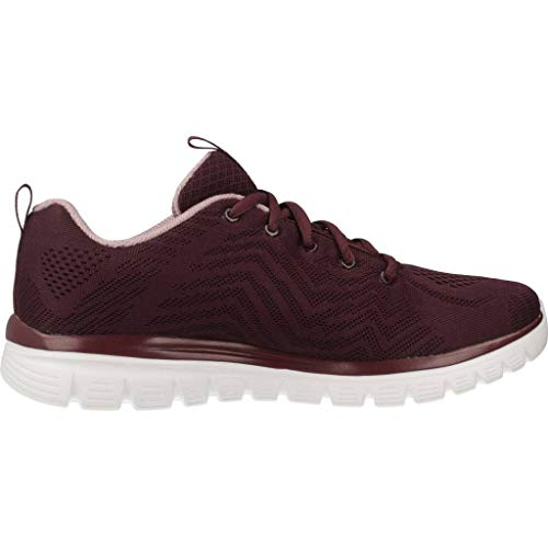 Skechers Damen Graceful Get Connected Sneakers, Wine Mesh/Lavender Trim, 41 EU – Ansicht 5