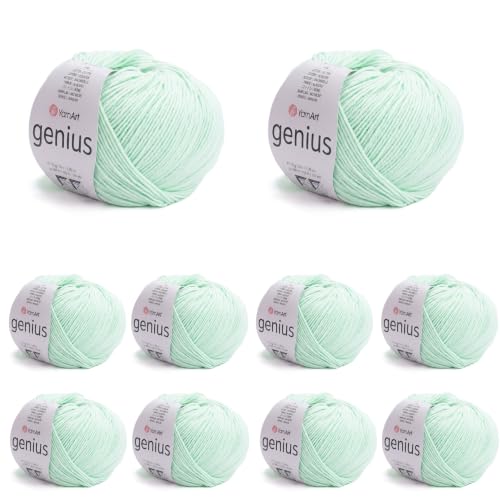 Image of YarnArt Genius Soft Cotton Blend Yarn, 10 Pack (1.76 oz / 174 Yds)