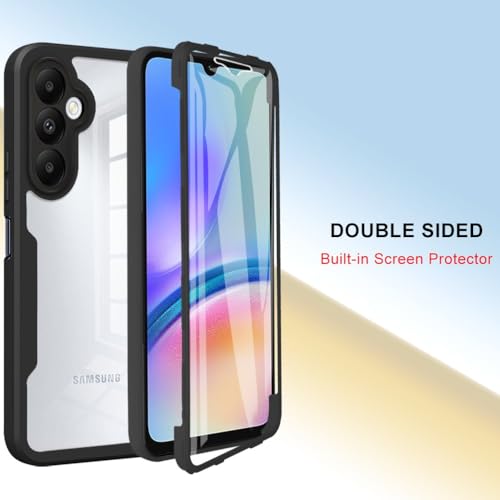 for Samsung Galaxy A26 5G Case Built-in Screen Protector, 360°Full Body Military Grade Drop Protection Transparent Silicone Rugged Bumper Cover Clear Phone Case for Samsung Galaxy A26 5G, Black - Image 6