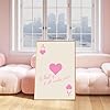 Trendy Ace of Hearts Poster Pink and Beige Canvas Wall Art What if All Works out Poster Aesthetic Positive Wall Art Preppy Heart Pictures Pink Minimalist Wall Prints for Living Room 16x24inch No Frame #5
