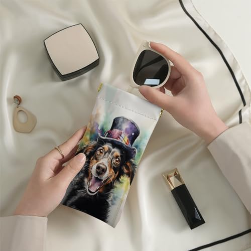 Image of 2 PCS Glasses Eyeglass Sunglasses Case Pouch Soft PU Leather Cute Aesthetic with Cleaning Cloth for Boys Men Man
