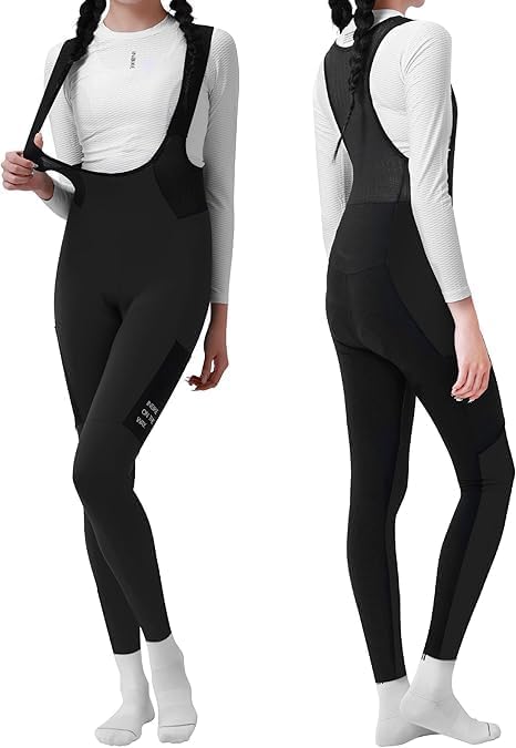 INBIKE Winter Cycling Tights, Fleece-Lined Bibs Tights, Cold Weather Bike Bibs for Bicycle Biking Spinning