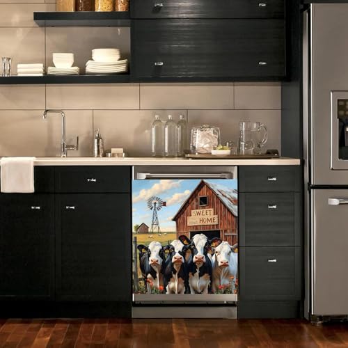 Image of BVBOX Dishwasher Magnet Cover 23 inchx26 inch, Reusable Magnetic Refrigerator Covers, Decorative Magnets Cover Fridge Door Skin Panel Stickers for Home Kitchen Appliance